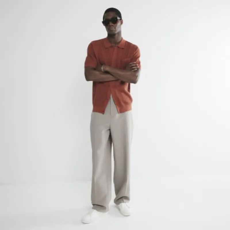 Stone Slim Fit Elastic Trousers sold by River Island