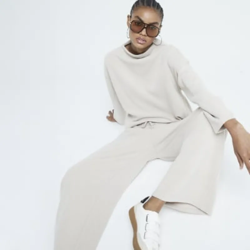 Beige Long Sleeve Sweatshirt sold by River Island