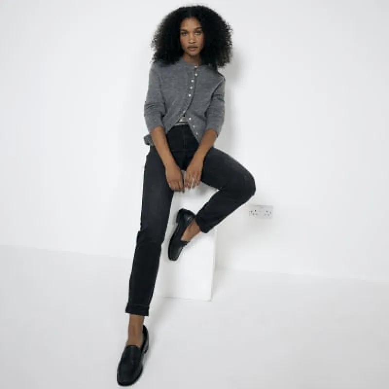 Black High Waisted bum sculpt Mom Jeans sold by River Island