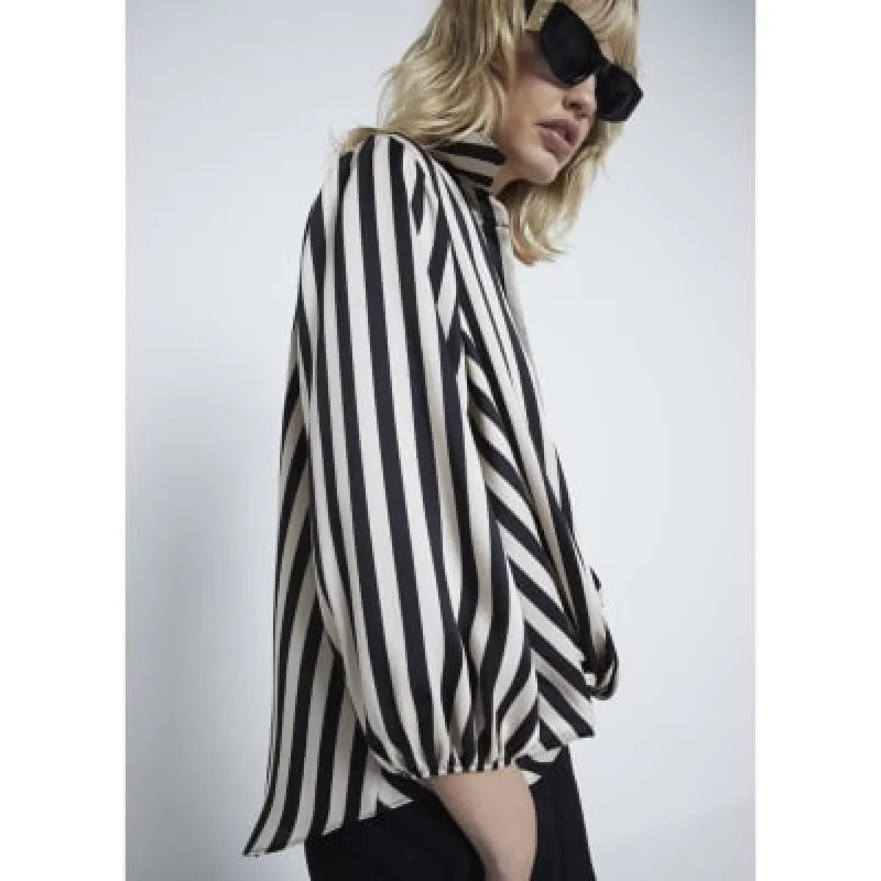 Cream Stripe Wrap Shirt sold by River Island