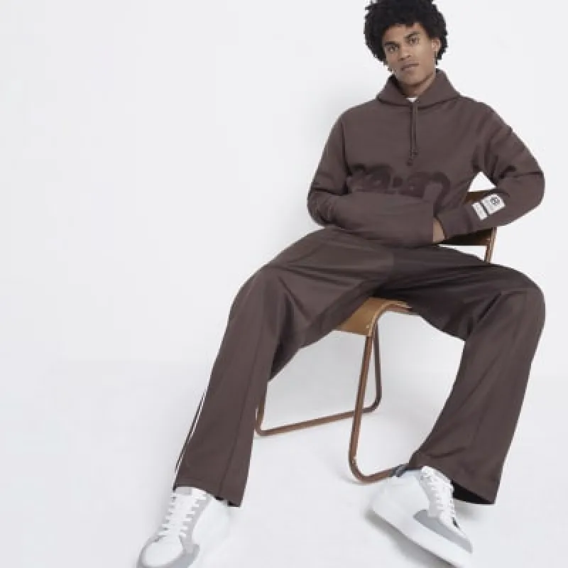 Brown Regular Fit 1987 Applique Hoodie sold by River Island