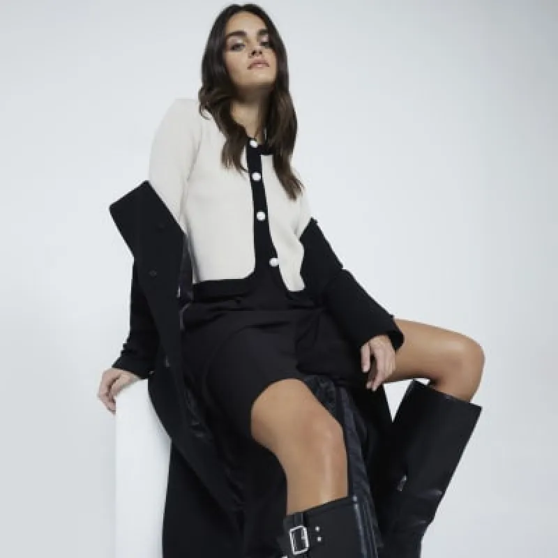 Cream Button Up Tulip Hem Cardigan sold by River Island