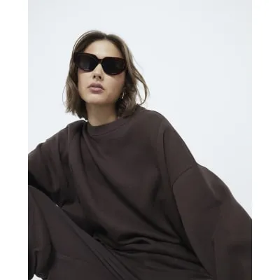 Brown Split Front Sweater sold by River Island