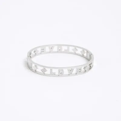 Silver Love Bangle Bracelet sold by River Island
