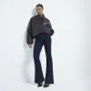 Indigo high waisted front pocket flared jeans sold by River Island