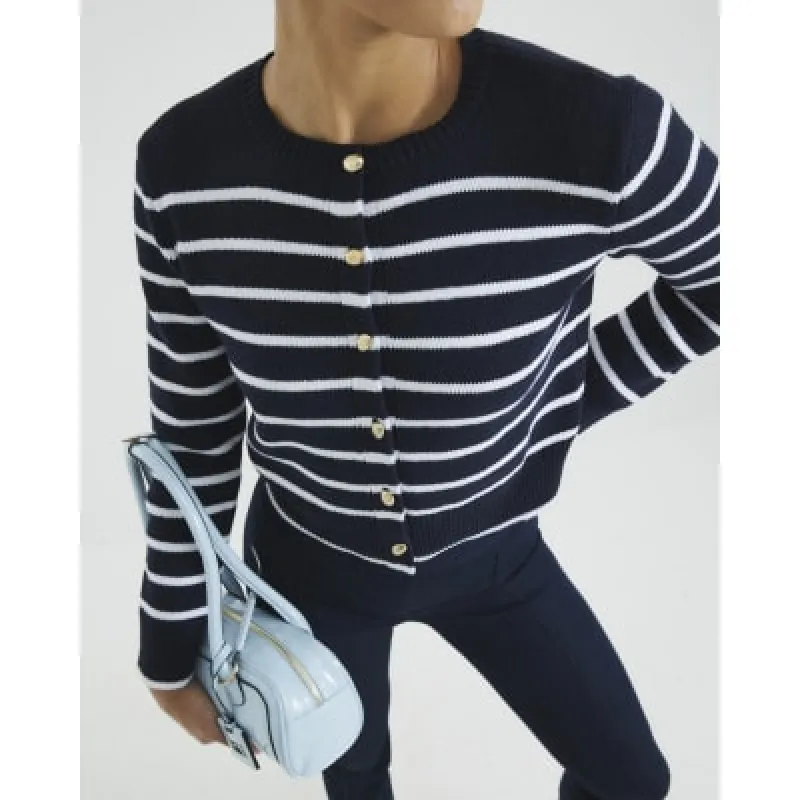 Navy Striped Cardigan sold by River Island
