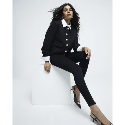 Petite Black Denim Sculpt Molly Jeans sold by River Island