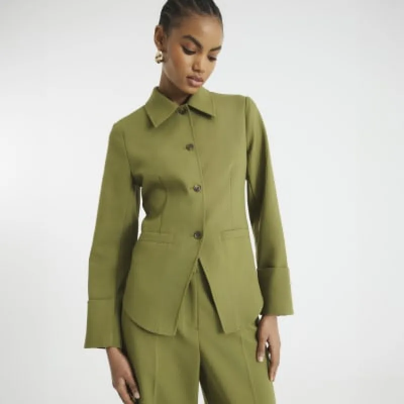 Khaki Tailored Shirt sold by River Island