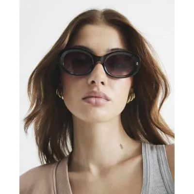 Green Gold Oval Watch Link Temple Sunglasses sold by River Island