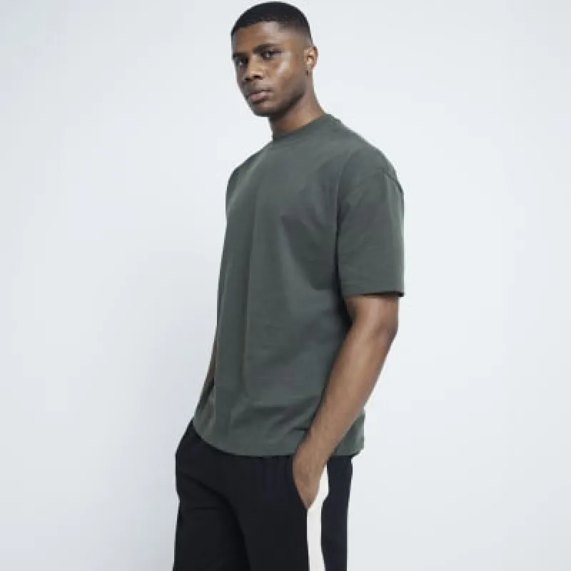 Khaki Short Sleeve Oversized T-Shirt sold by River Island