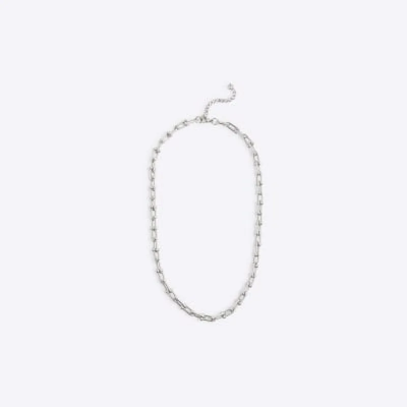 Silver Ball Link Chain Necklace sold by River Island