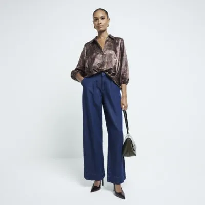 Green Paisley Print Wrap Shirt sold by River Island