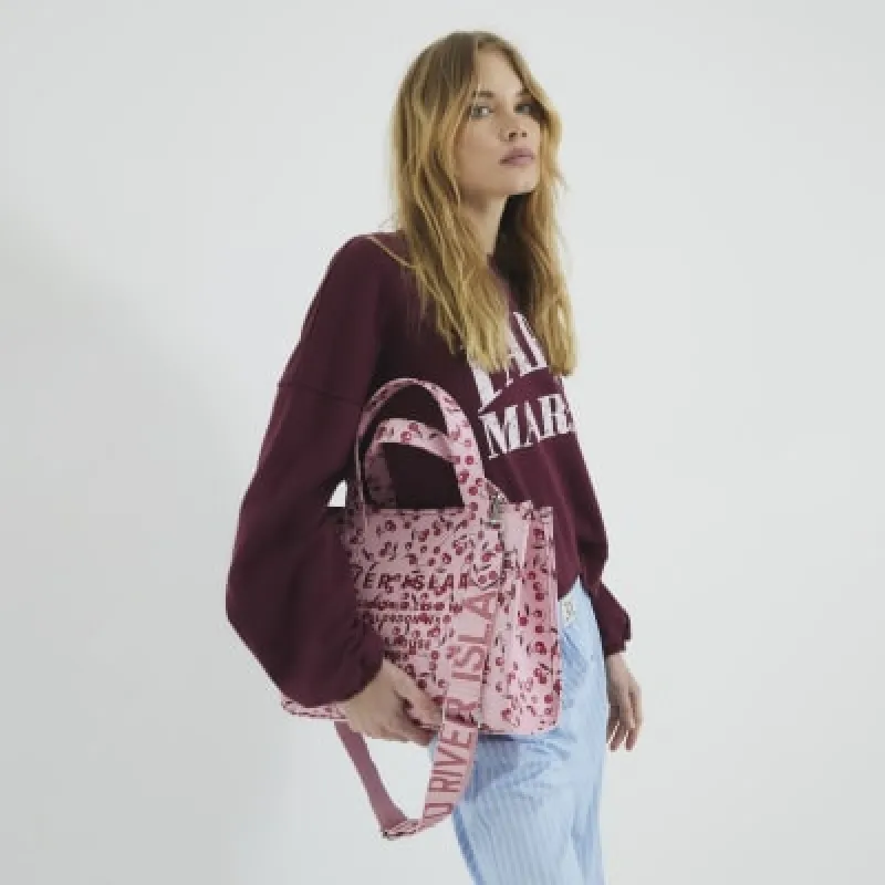 Pink Faux Leather Cherry Embossed Tote sold by River Island