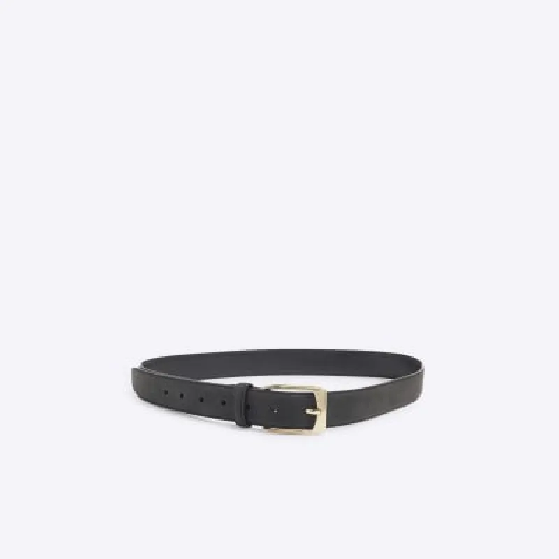 Black PU Suedette Belt made by River Island
