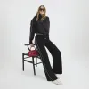 Black Wide Leg Side Stripe Jogger sold by River Island