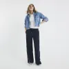Navy Wide Leg Side Stripe Jogger sold by River Island