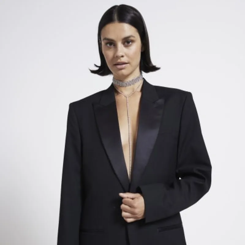 Silver Diamante Chain Necklace sold by River Island