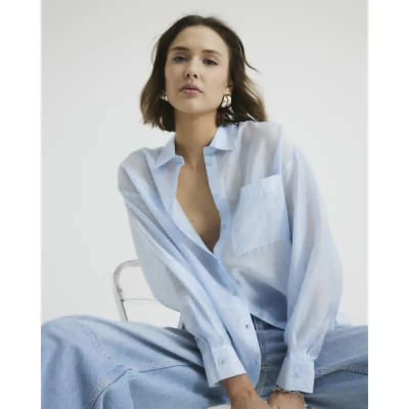 Blue Oversized Shirt sold by River Island