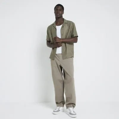 Khak Jacquard Floral Shirt sold by River Island