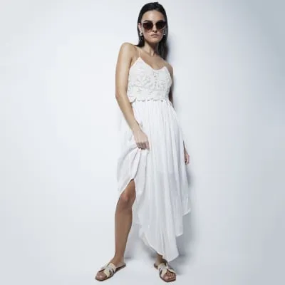 Cream Sleeveless Midi Dress sold by River Island