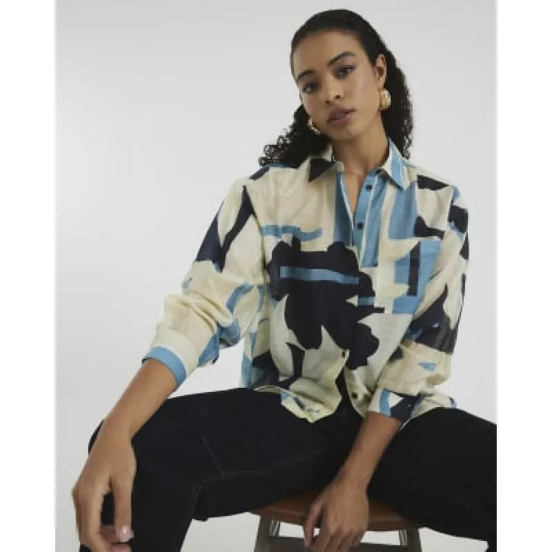 Blue Printed Shirt sold by River Island