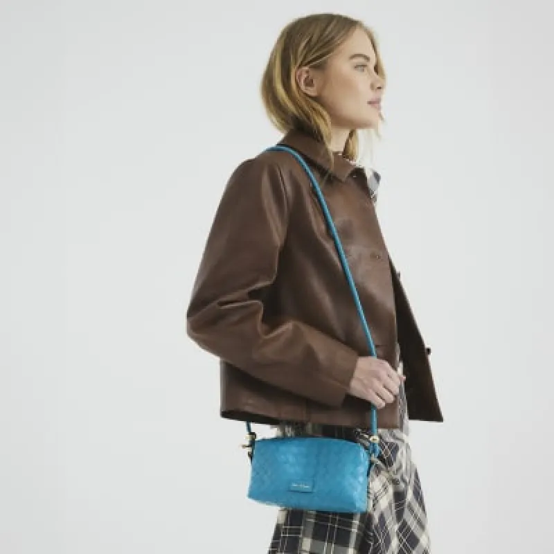 Blue Faux Leather Weave Cross Body Bags sold by River Island