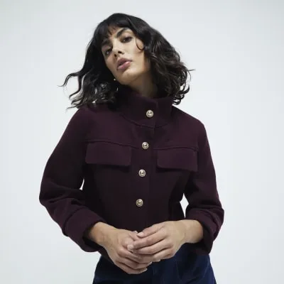 Red Funnel Neck Jacket sold by River Island