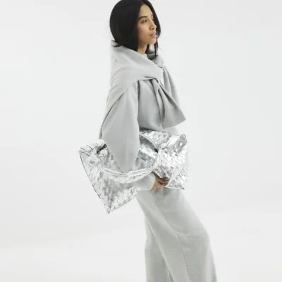 Petite Grey Wide Leg Trousers sold by River Island