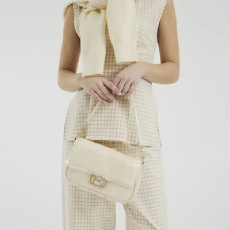 White Sequin Shoulder Bag sold by River Island