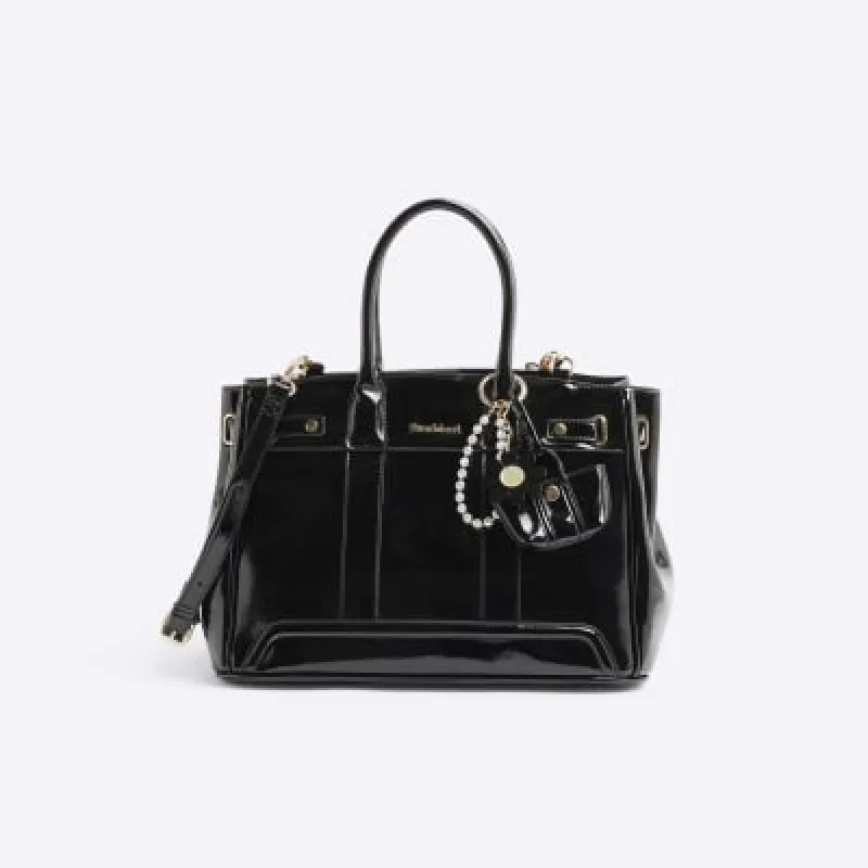 Black Large Charm Tote Bag sold by River Island