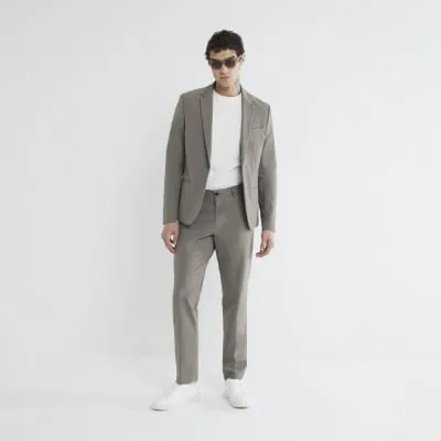 Beige Stretch Skinny Fit Suit Trousers sold by River Island