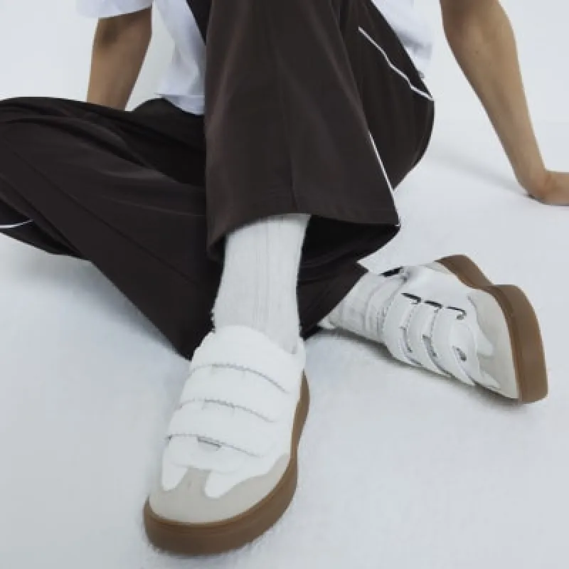 White Velcro Double Strap Trainers sold by River Island