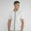 White Slim Fit Tipped Zip Through Polo Shirt sold by River Island