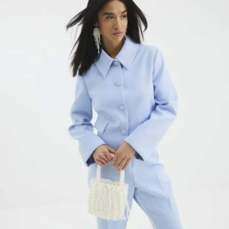 White Waterfall Pearl Clutch Bag sold by River Island