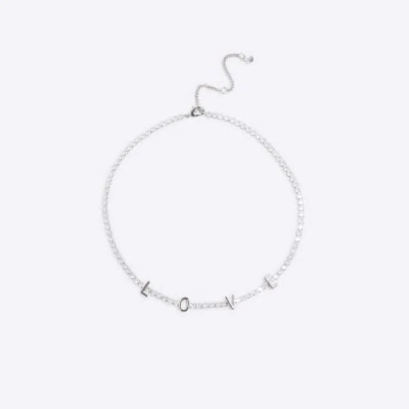 Silver Love Necklace sold by River Island