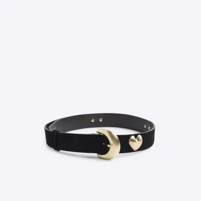 Black Heart Suede Belt sold by River Island