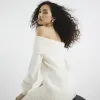 Cream Long Sleeve Bardot Top sold by River Island