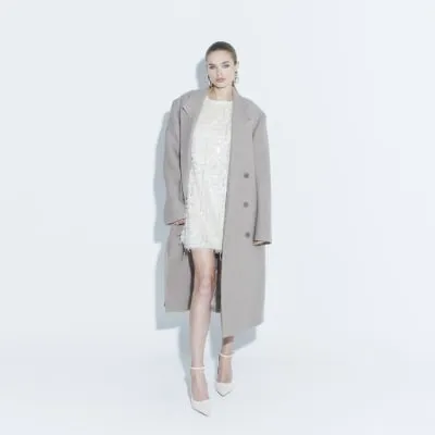 Cream Sequin Fringe Dress sold by River Island