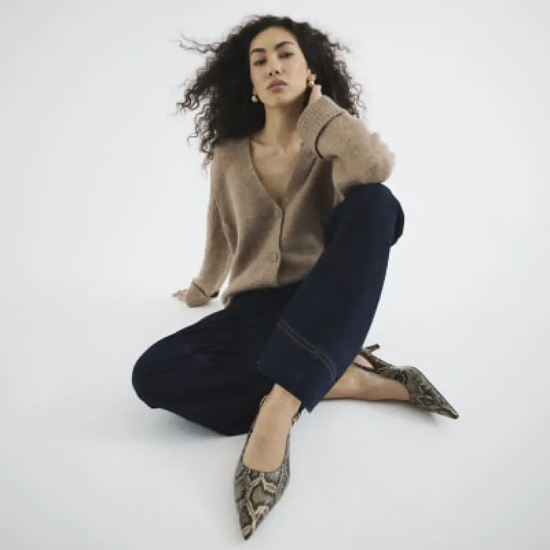 Brown Long Sleeve Buttoned Cardigan made by River Island
