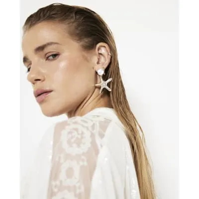 Silver Mini Star Fish Drop Earrings sold by River Island