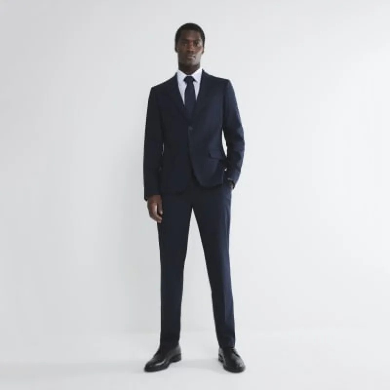 Navy Stretch Slim Fit Suit Trousers sold by River Island
