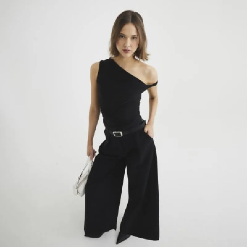 Black Sleeveless Twist 2 in 1 Cami Top sold by River Island