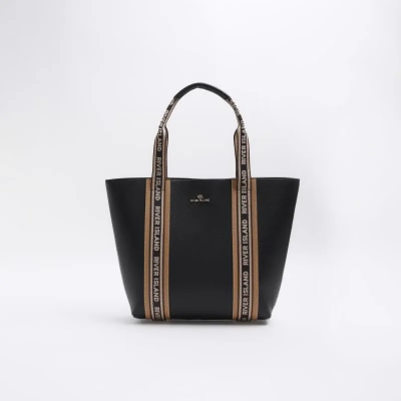 Black RI Monogram Shopper Bag sold by River Island