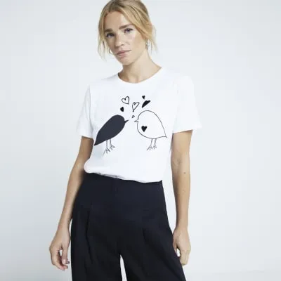 White bird graphic t-shirt sold by River Island