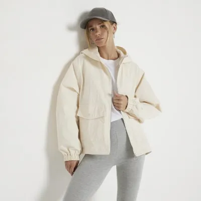 Cream Zip Front Anorak Jacket sold by River Island
