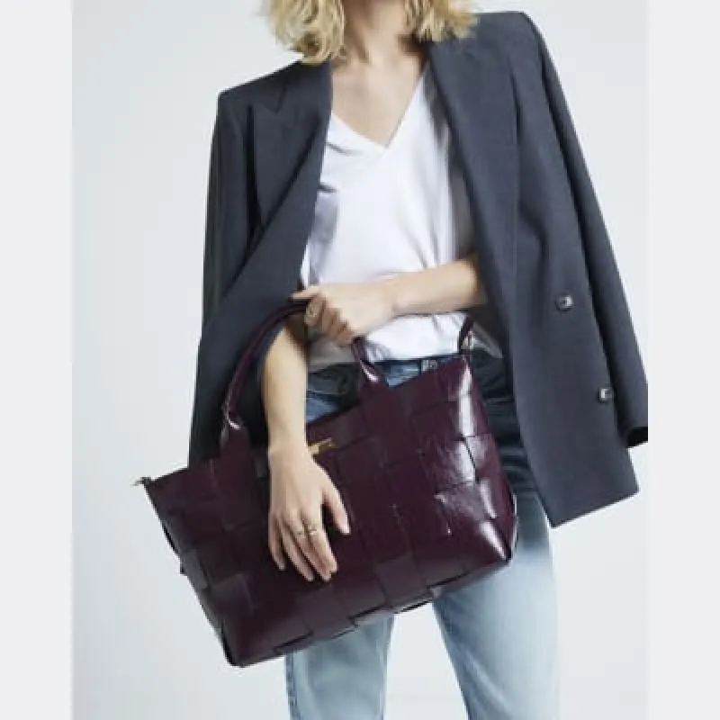 Red Chunky Weave Tote Bag sold by River Island