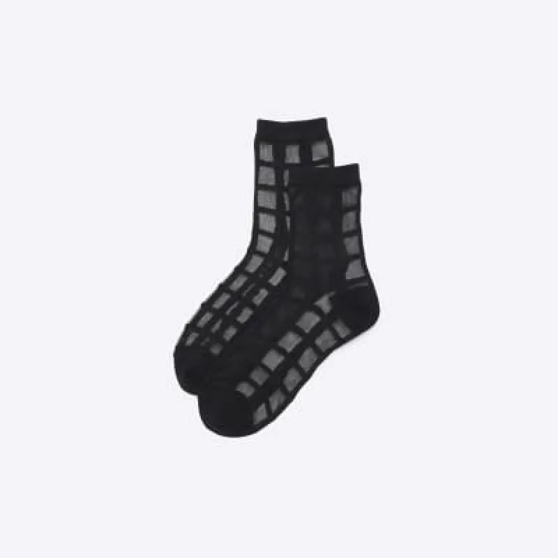 Black Mesh Grid Socks made by River Island