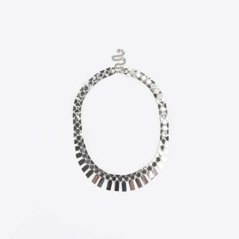Silver Hex Link Chain Necklace sold by River Island