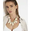 Cream Large Stones Necklace sold by River Island