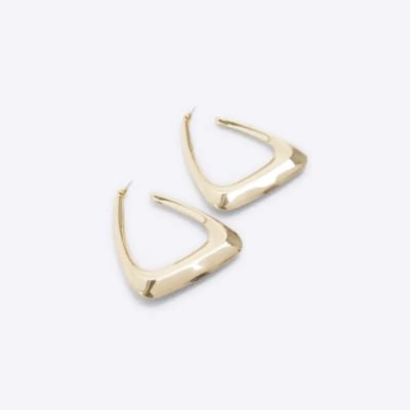 Silver triangle hoop earrings sold by River Island